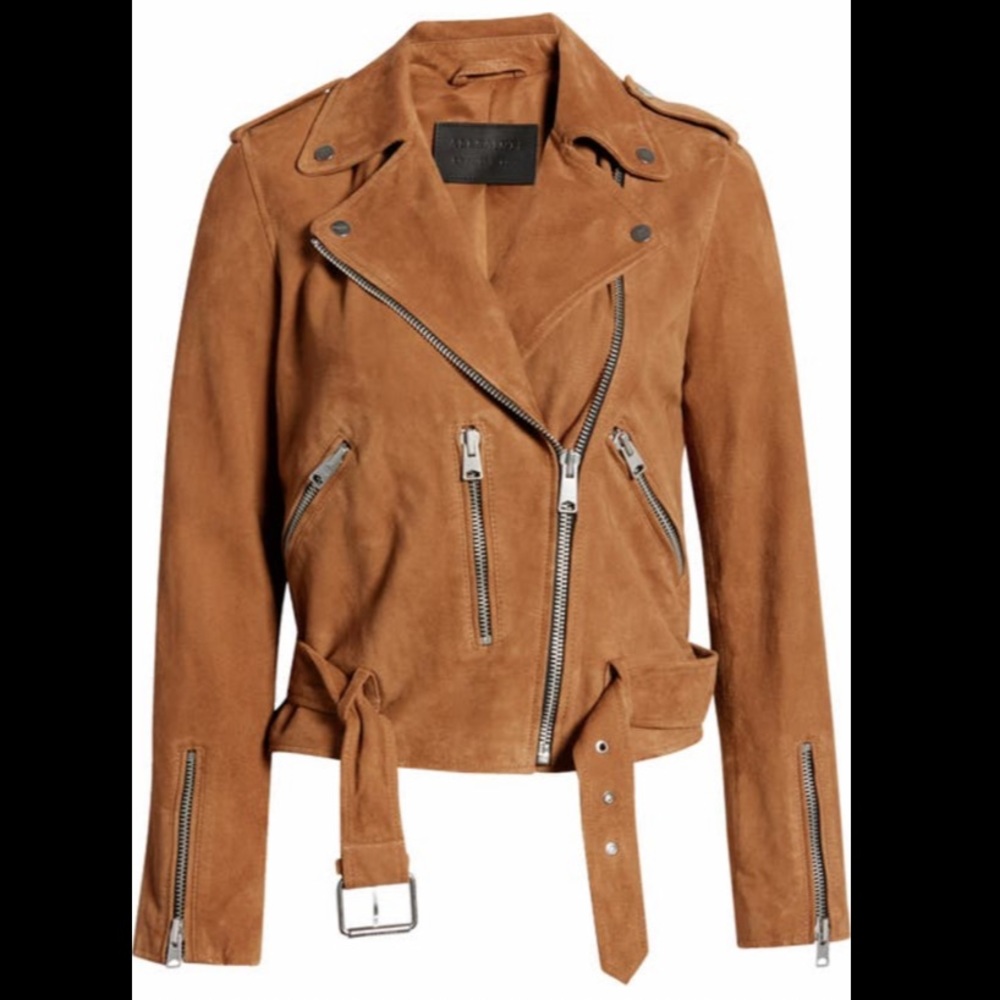Allsaints Suede Balfern Biker Jacket - Picture 3 of 13